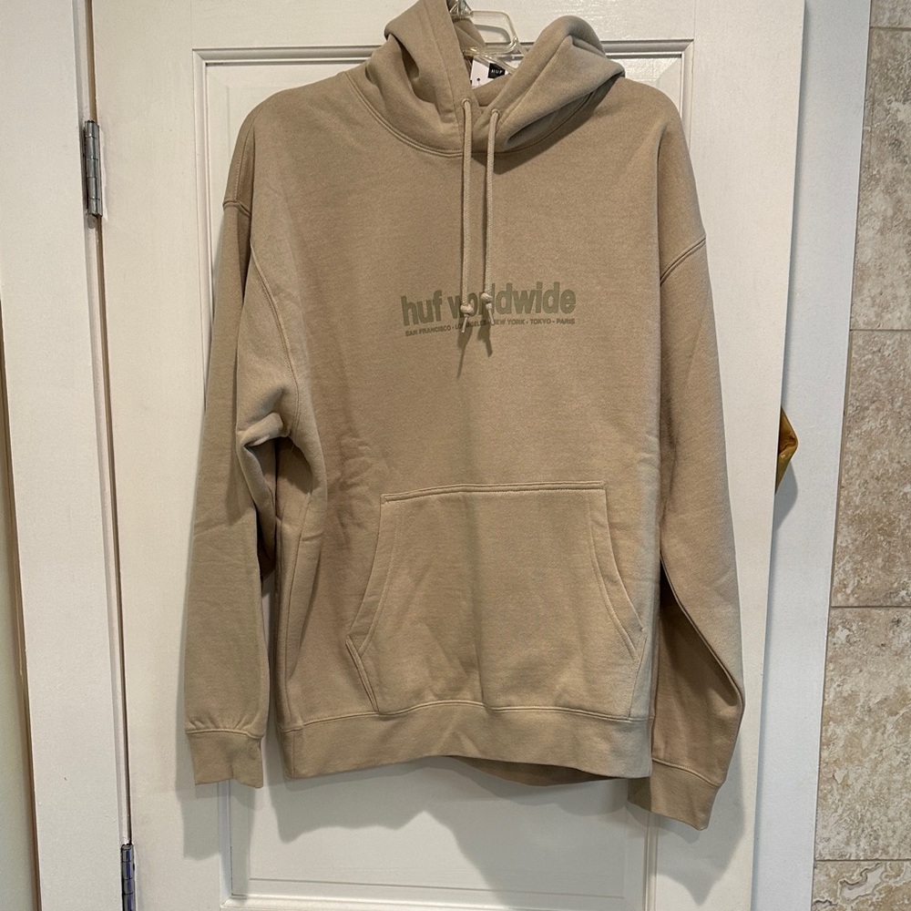 HUF Tan Hoodie with Logo
